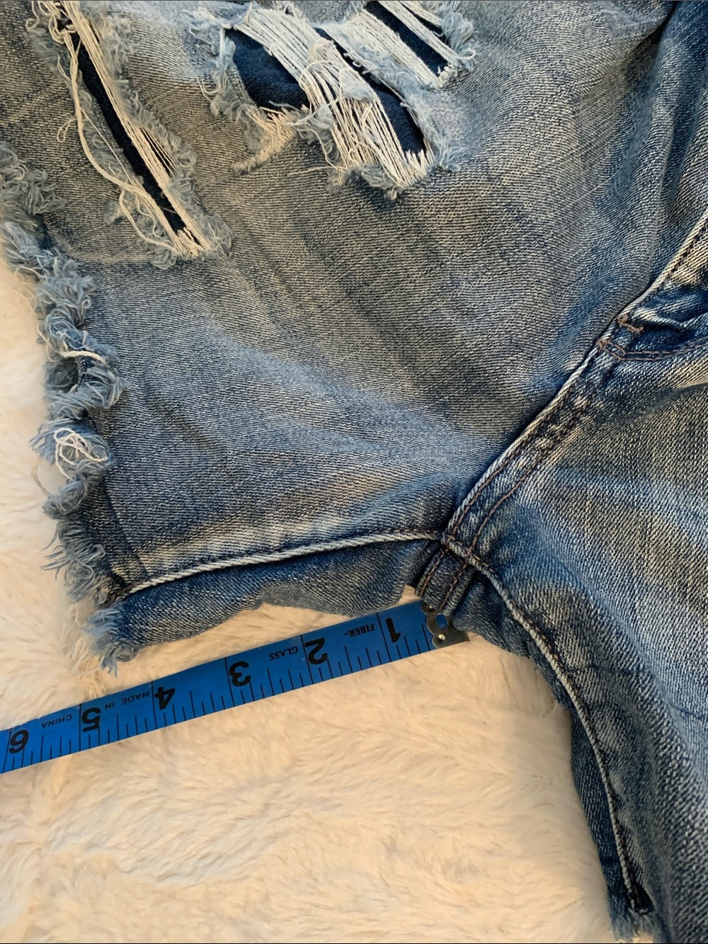 Judy Blue Light Blue Distressed Denim Shorts - Picture 9 of 9